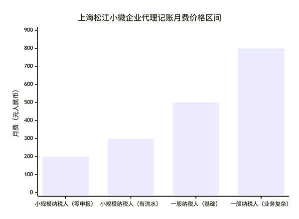 上海松江小微企業(yè)代理記賬每月多少錢
